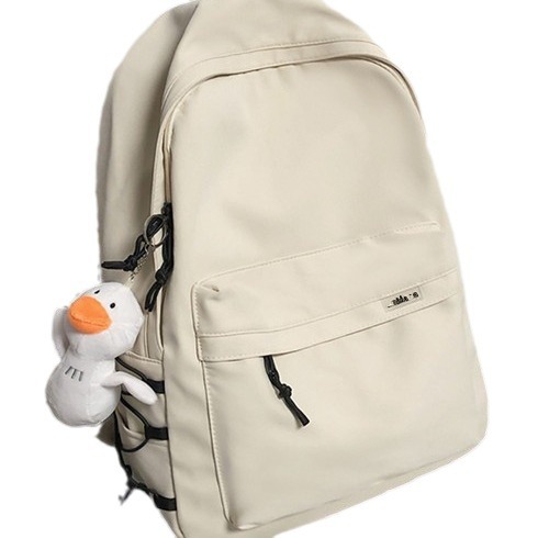 双肩包/背包/大学生书包女/双肩背包/双肩背白底实物图