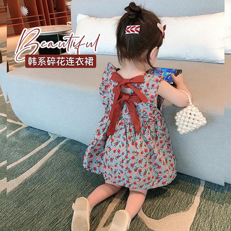 Girls' dress 2022 Summer New style Children's vest Princess dress Little children's floral dress Summer dress for girls