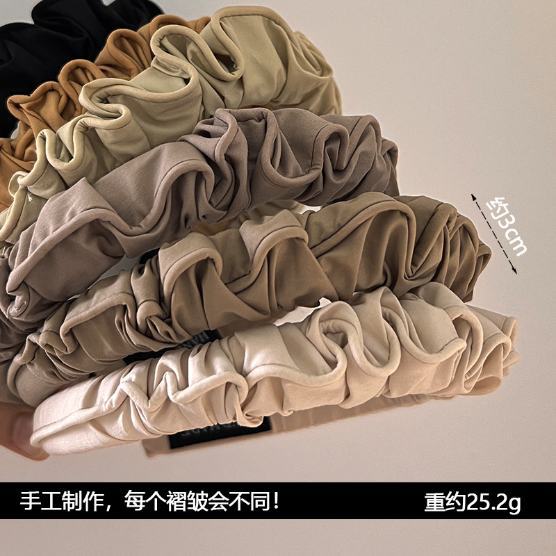 Pleated Headband Korean Headdress Advanced Sense Pure Color Cloth Art High Cranial Top Hairpin Female Gentle Temperament French Headband Specification drawing
