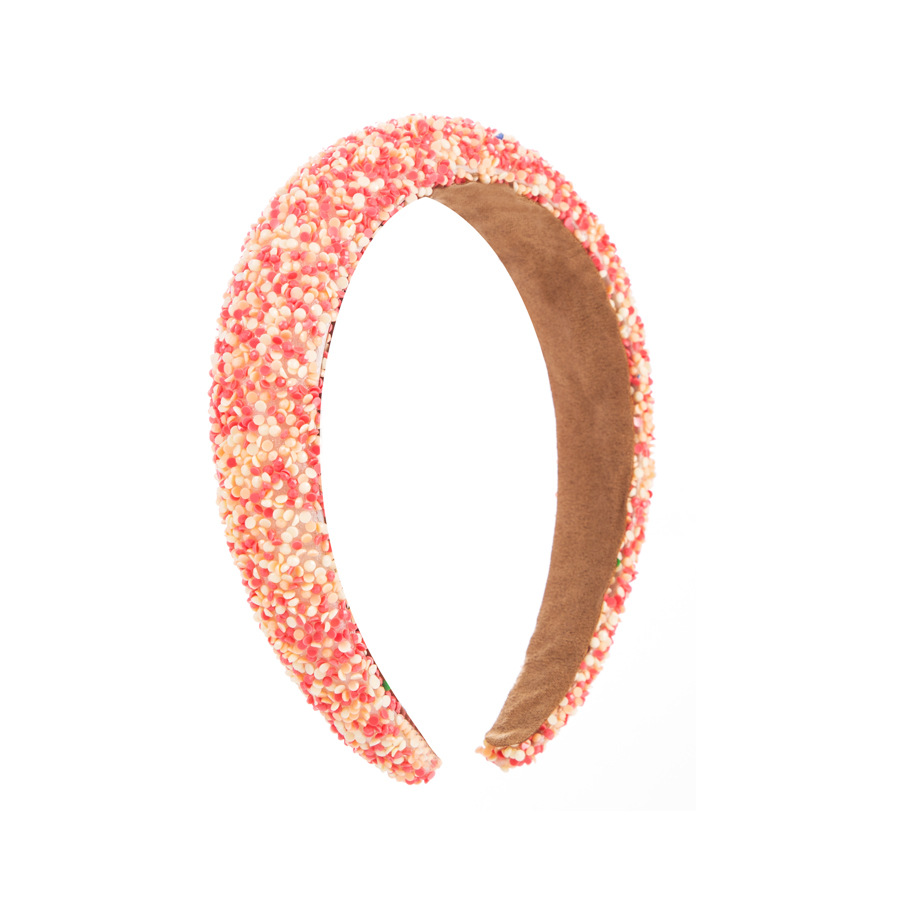 European And American Headband Wide Edge Headband Cloth Sponge Colorful Rice Beads Sequin Hair Accessories Trend Party Headwear Accessories Wholesale Item Picture