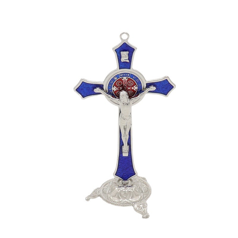 Cross Border Source Color Preserving Metal Cross Decoration Home Office Desktop Decoration Enamel Color Cross Decoration Item Picture