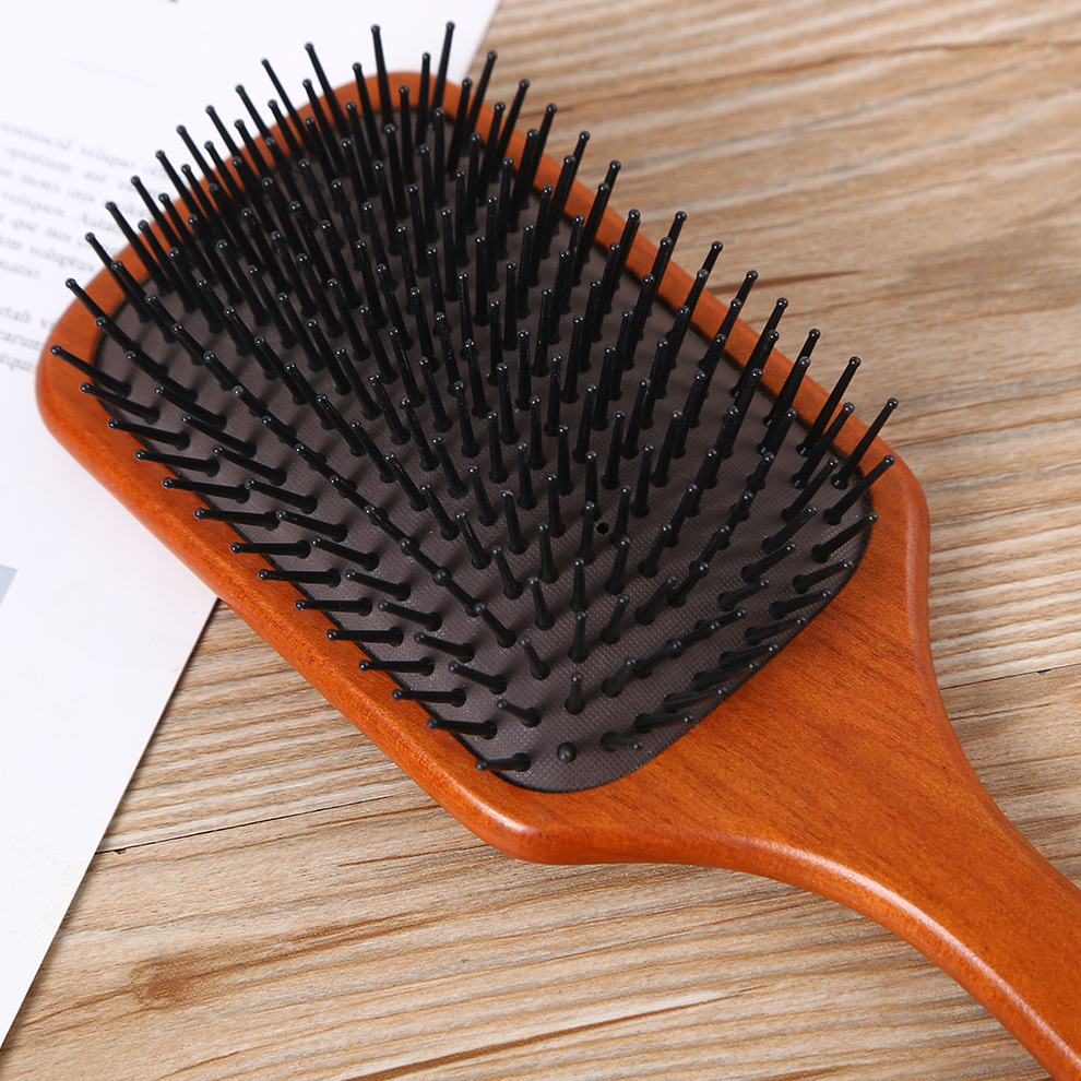 Factory direct sales hair care airbag massage comb, beech wood airbag massage health care, anti-static details Picture