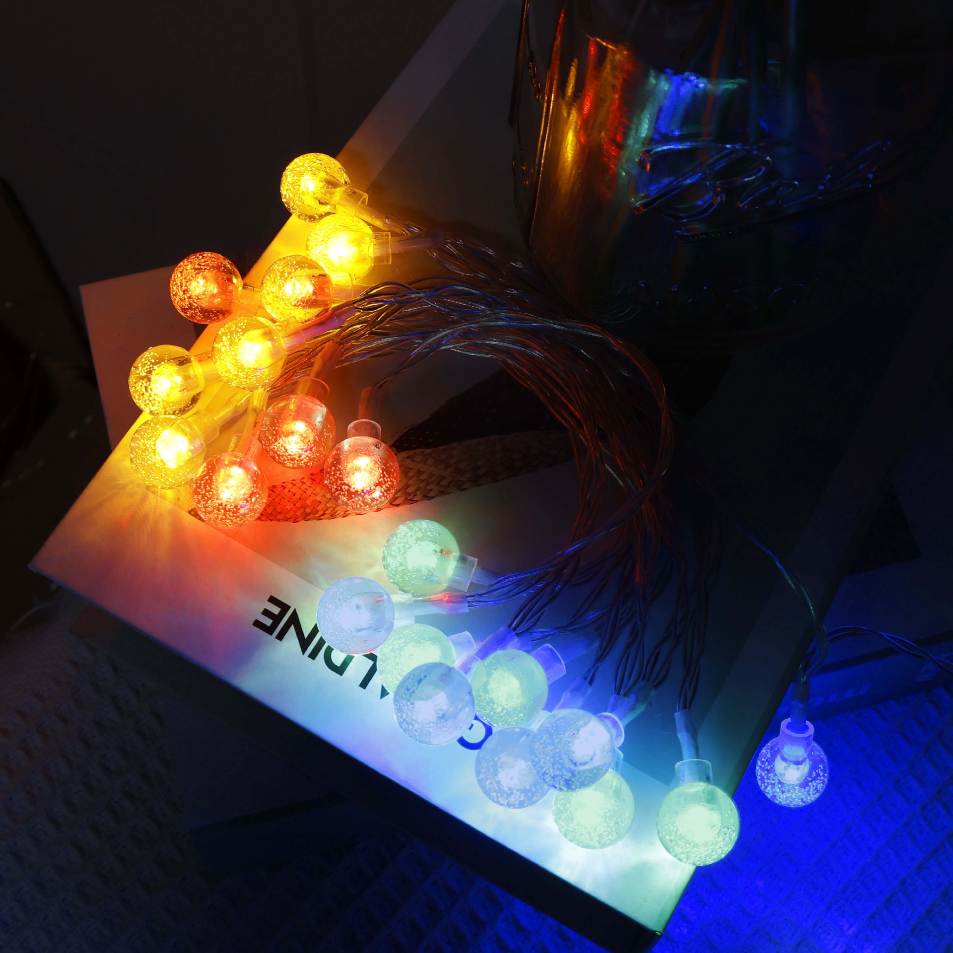 Best-selling solar light strings, outdoor waterproof colored lights, garden, courtyard, balcony, home decorative hanging lights, flashing lights, small colored lights details Picture