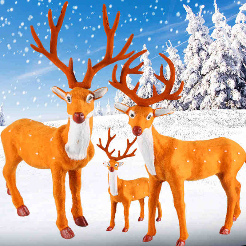 圣诞节礼品麋鹿公仔小鹿装饰摆件仿真鹿儿童圣诞装饰品树场景布置详情图2