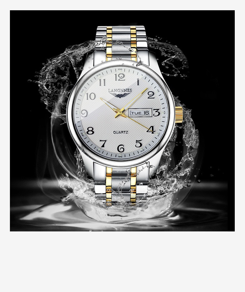 双日历星期男士手表瑞士非机械表款时尚腕表品牌高档全自动石英表详情8