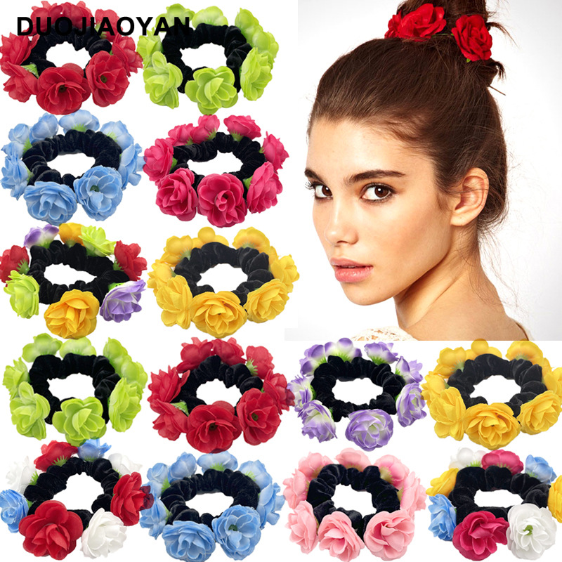 The new spring and summer faux flower hair band with a pastoral style and high-elasticity fabric headband is a cross-border bestseller in Europe and America. Wholesale of hair accessories full figure