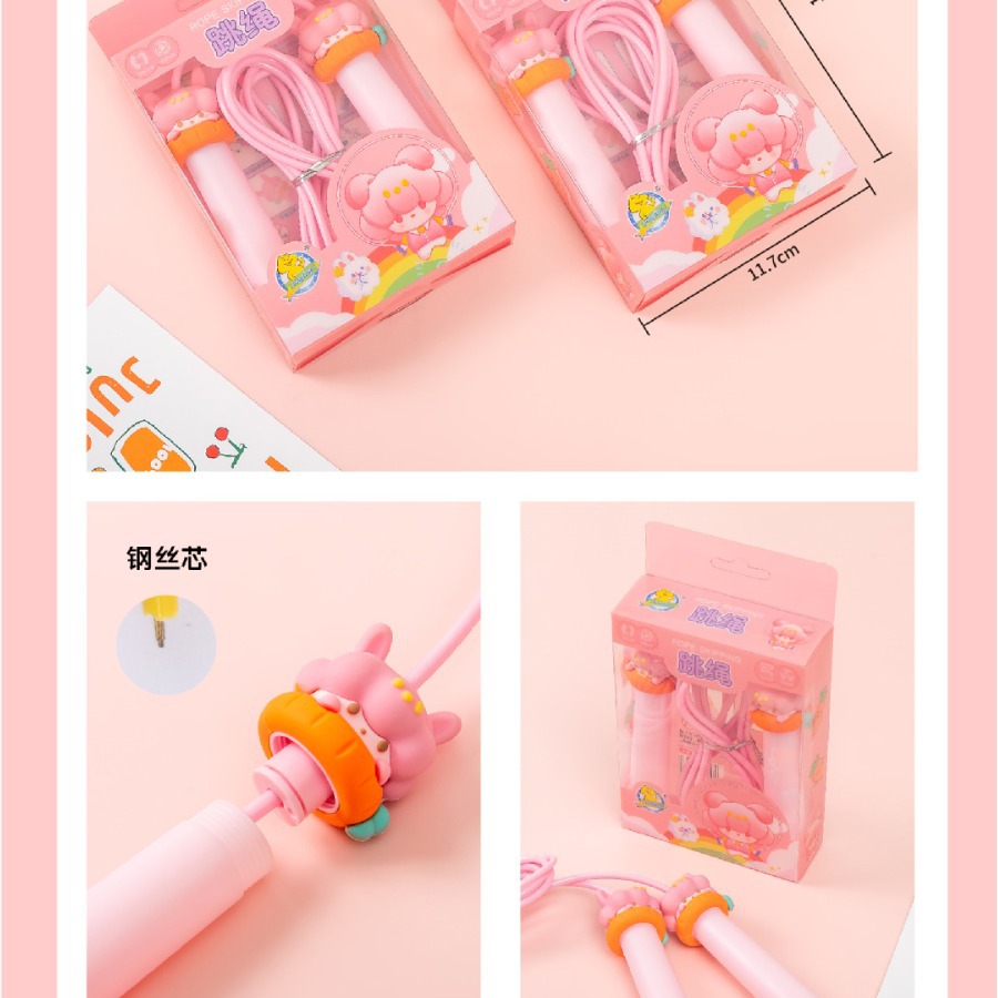 Customized manufacturer's children's skipping rope, cute cartoon animal sports racing, no knots, fitness cute pet cartoon skipping rope Application Scenario