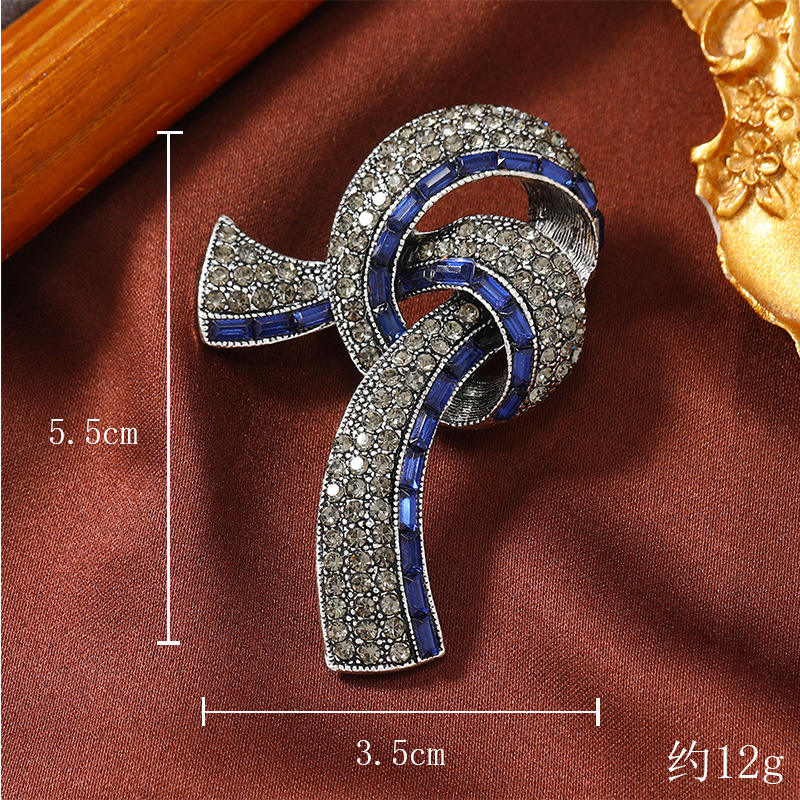 Elegant brooch, Bauhinia flower, high-gloss floral dress, diamond-encrusted, retro style and exquisite full diamond brooch dress decoration Specification image