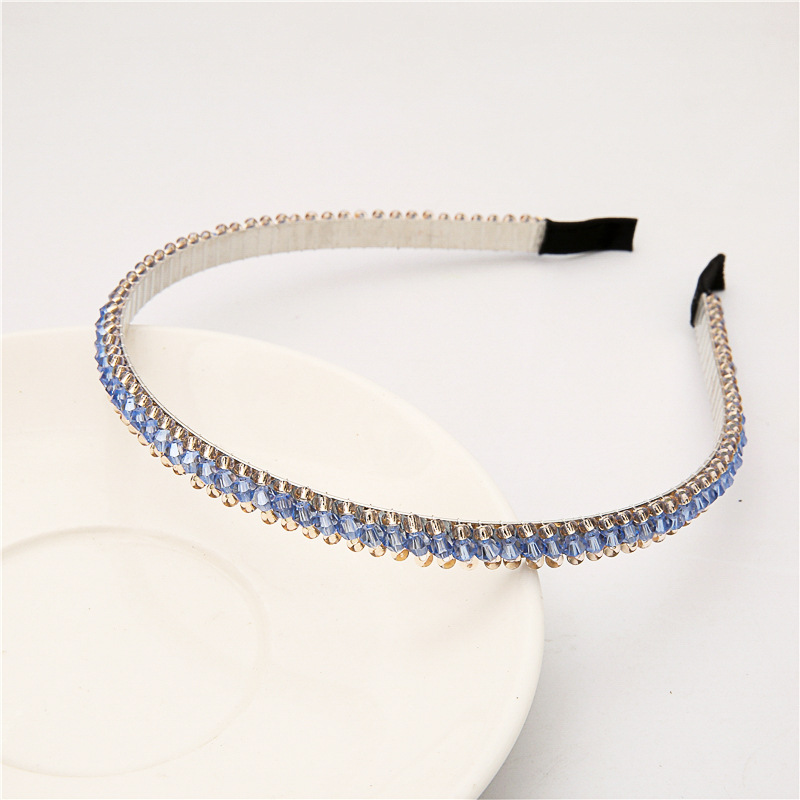 New Korean-style crystal rice bead woven fine hairband, fashionable and feminine beaded headband, anti-slip headwear, cross-border wholesale pic 6