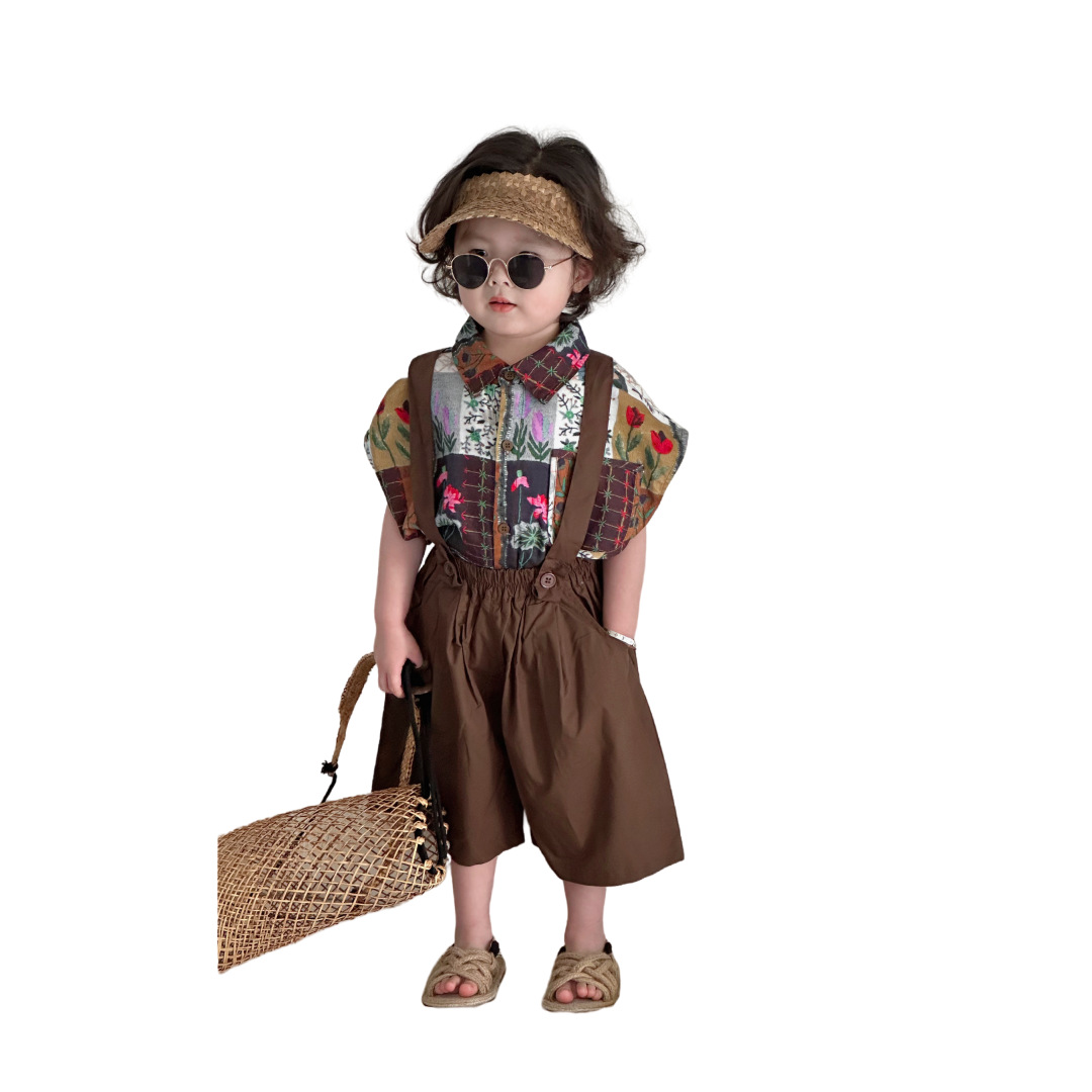 Montaigne's new summer collection of Korean-style exquisite boys' retro tops, overpants and baby two-piece sets is trendy Item Picture