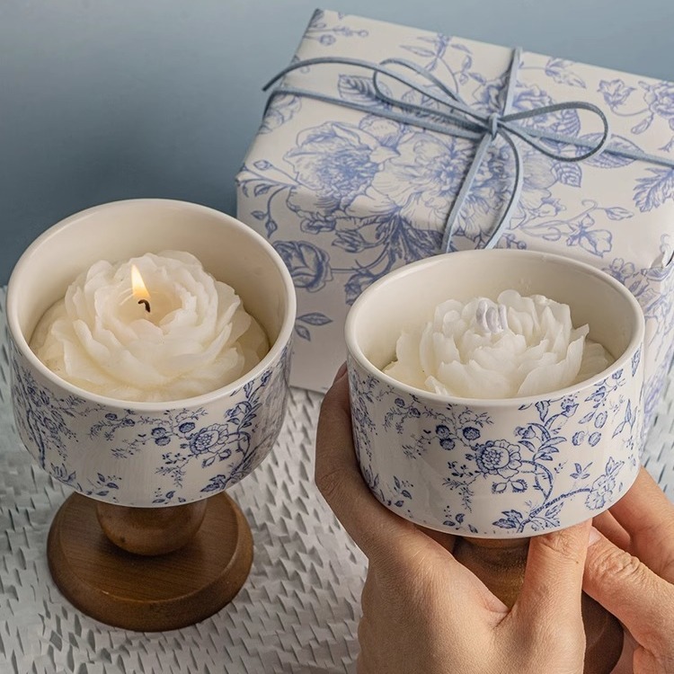 山茶花香薰蜡烛礼盒套装家用卧室内香薰大豆蜡高级感伴手礼送女生