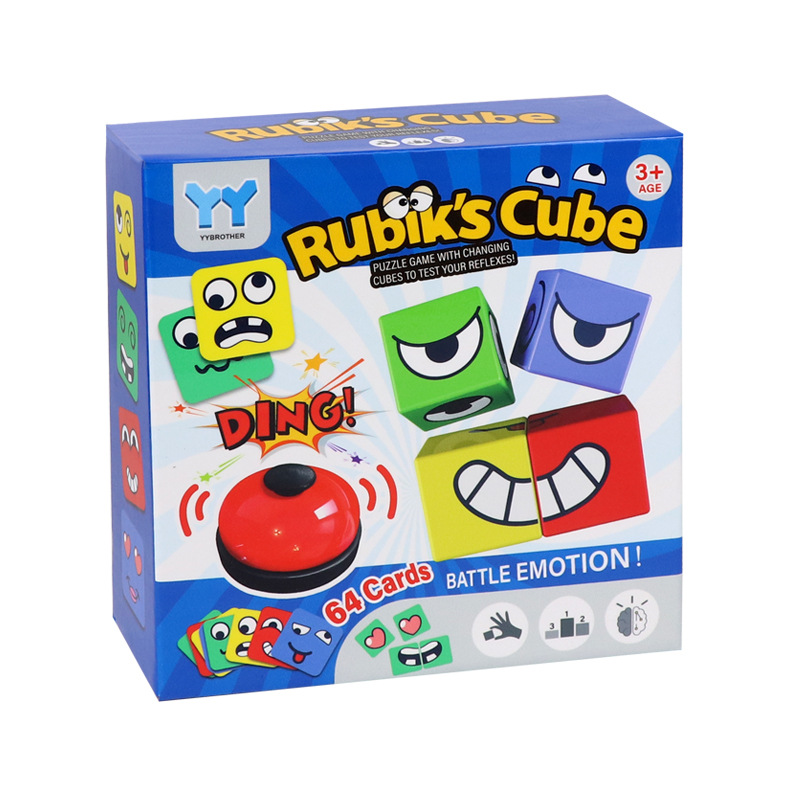 Children change face Rubik's cube building blocks parent-child interaction you cry I laugh board game early education intelligence competition toy wholesale