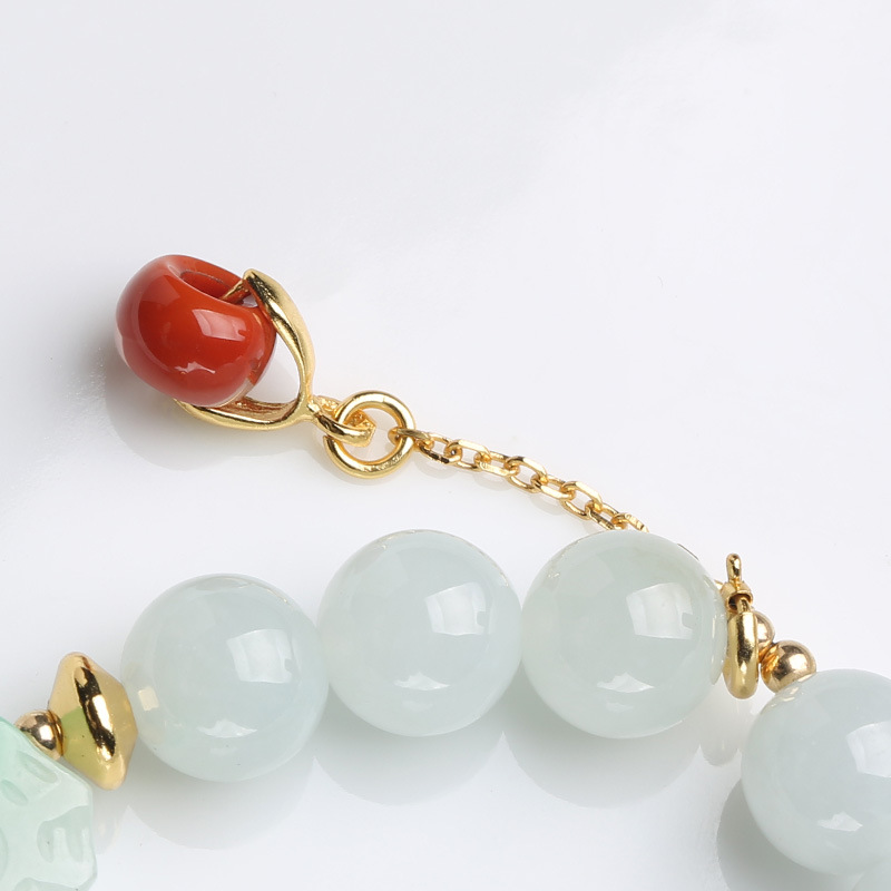 Natural jade bracelet, Eight Trigrams Auspiciousness, Nanhong agate, small drip flow, ethnic style, retro women's trendy bracelet consignment Application Scenario