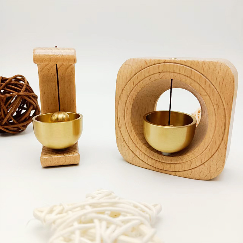 Brass solid wood dopamine doorbell, fridge magnet accessories, handicrafts, gifts, bells, wind chimes, home decorations, Japanese style Specification drawing