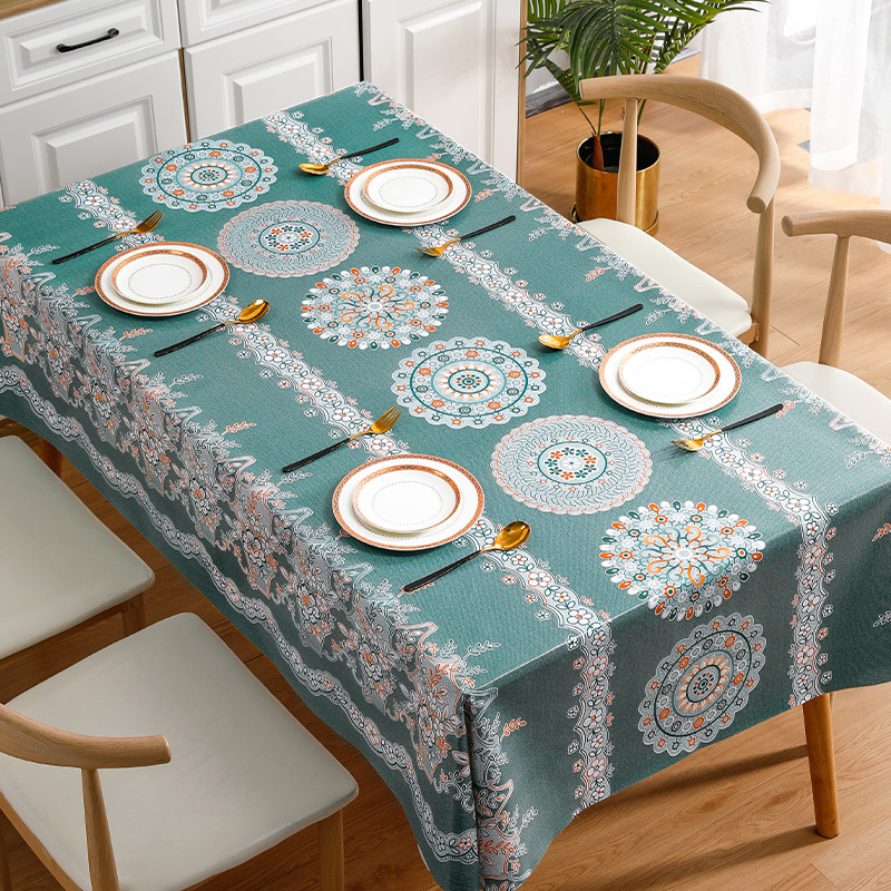 Nordic Simple Pvc Tablecloth Waterproof Oil Proof Embroidery Tablecloth Ins Style Coffee Table Cloth Yarn Fabric Cross-Border Application Scenario