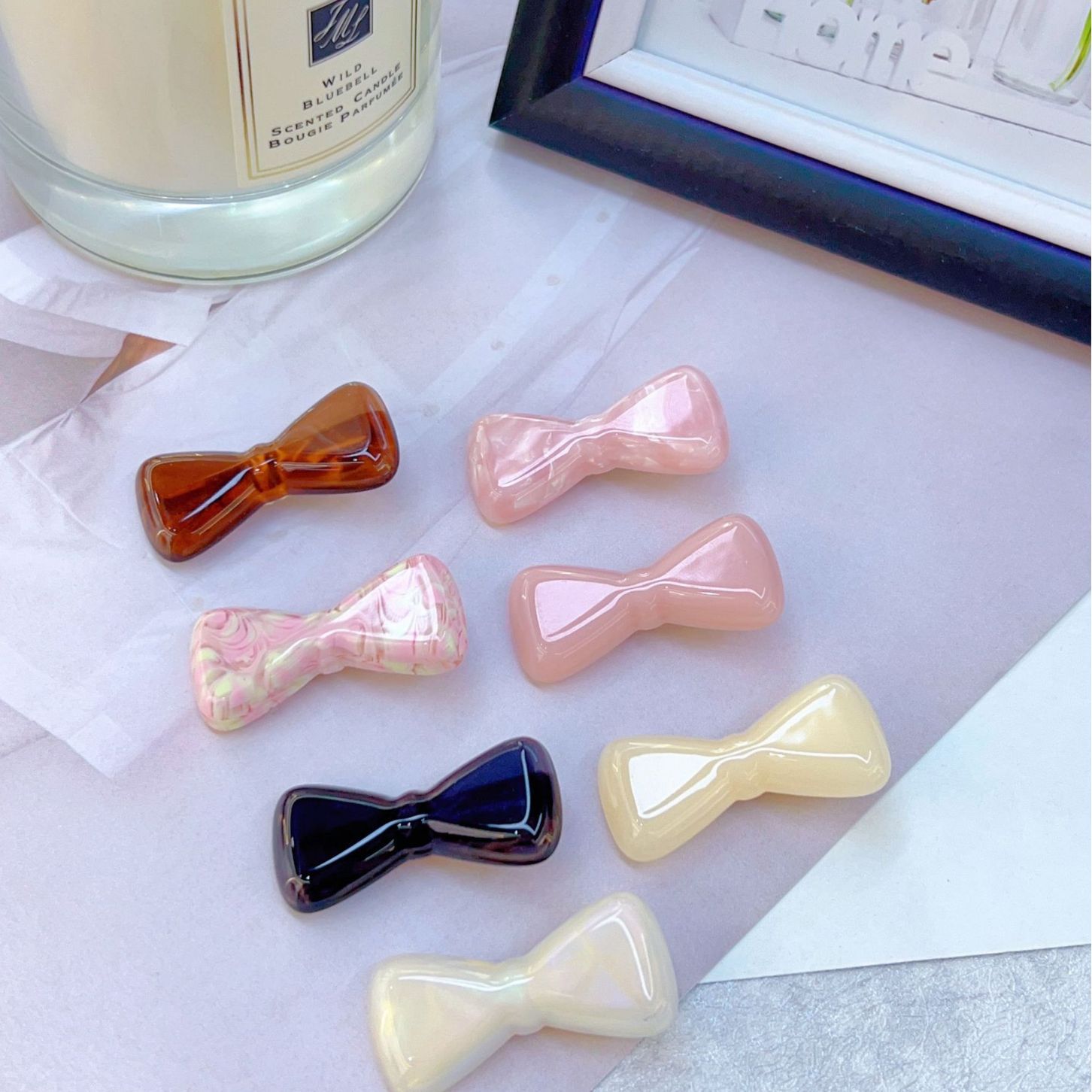 清新甜美简约醋酸加厚可爱蝴蝶结发夹边夹刘海夹发饰女图