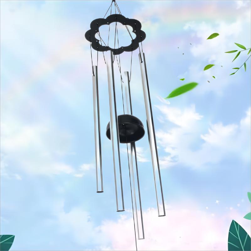 Metal Plum Iron Sheet Wind Chime Pendant Creative Black Aluminum Pipe Wind Chime Pendant Courtyard Garden Decoration Cross-Border details Picture