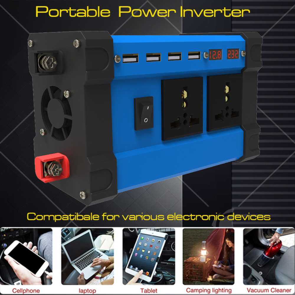 Inverter 300W cross-border converter 12V to 220V110V smart LCD dual display 4USB4.2A fast charging pic 24