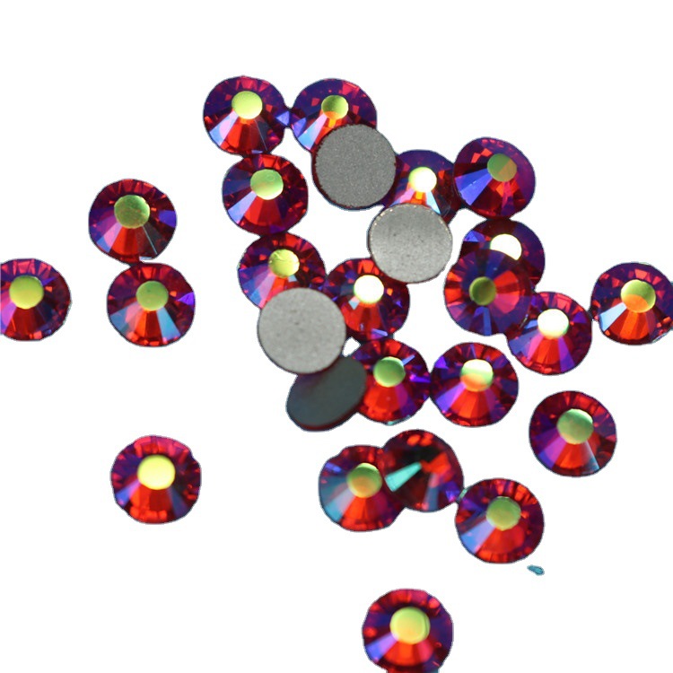 Orange Red Ab Color Flat Bottom Diamond Magic Diamond Glass Flat Bottom Diamond Mobile Phone Shell Beauty Accessories Diy Manufacturers Wholesale Item Picture