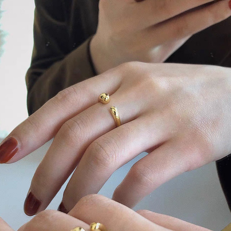 S925 Sterling silver Irregular Drop Ring Superior Cold Air opening simple everything personalized ins Ring tail ring