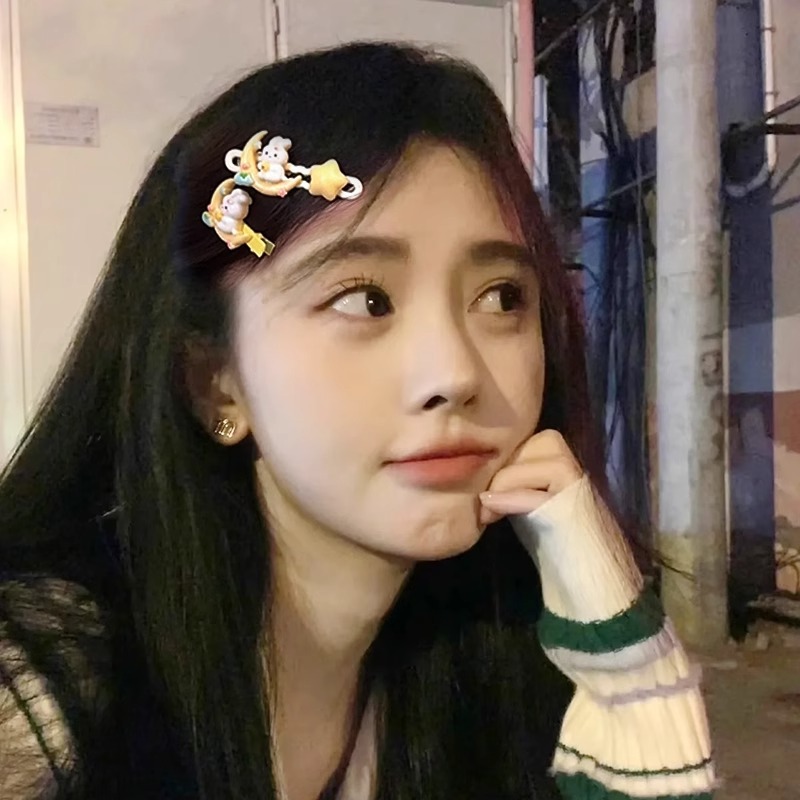 Yellow Rabbit Hair Clip Women 2024 New Net Red Bangs Clip Forehead Side Hair Cardopamine Small Clip Headwear Specification drawing