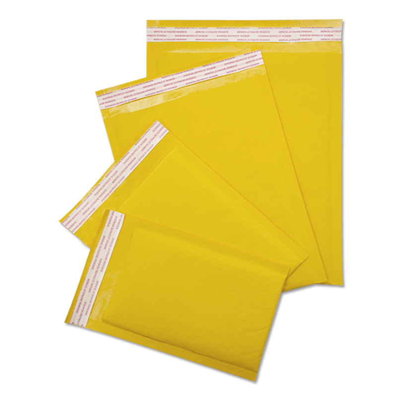 黄色牛皮纸气泡信封袋加厚打包材料泡泡沫信封物流包装防震快递袋