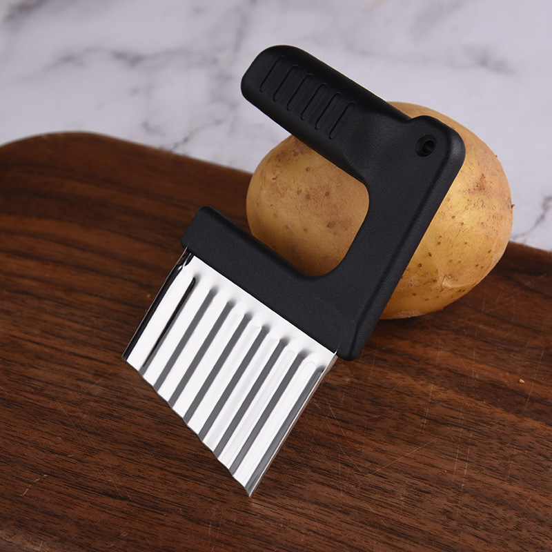 Off-The-Shelf Wave Cutter Potato Chips Melon Slices Cutting Strips Wave Knife Stainless Steel Corrugated Kitchen Gadgets Specification drawing