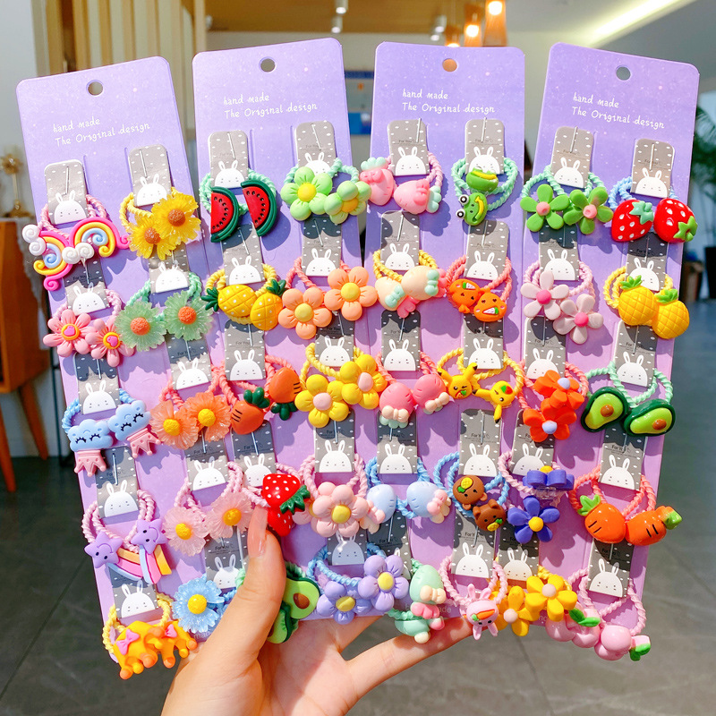 Fruit Cute Little Rubber Band Baby Braids Baby Hair Accessories Headband Hair Rope Headstring Children Girls Girls Specification drawing
