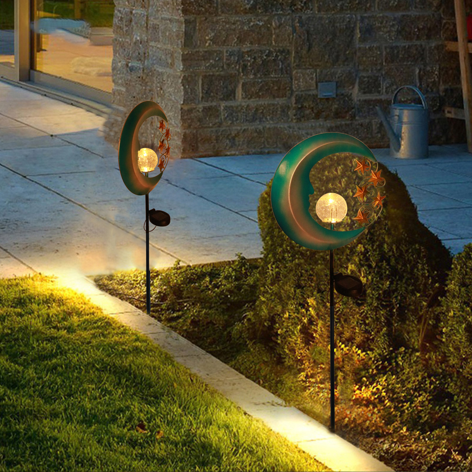 Cross-border e-commerce LED solar crescent-shaped ground insert light, park courtyard, rural path, outdoor decorative landscape light Application Scenario