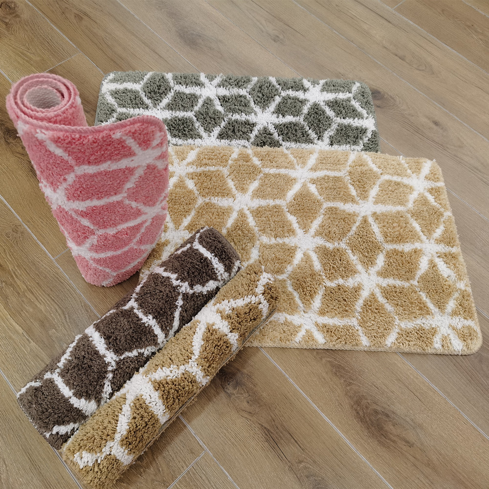 Amazon cross-border hot bath mat Microfiber jacquard bathroom door absorbent mat vendor super hot thumbnail
