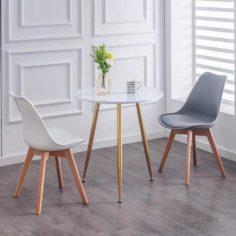Eames dining chairs, simple Nordic tulip fast food table, casual negotiation backrest chairs, home dining room stools and chairs