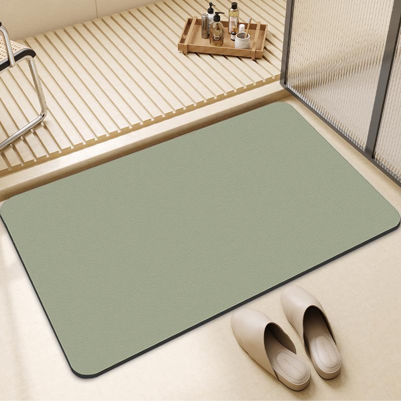 Wholesale Solid Color Diatom Mud Mat Household Bathroom Door Mat Bathroom Quick Dry Non-Slip Absorbent Foot Mat Can Be Cut details Picture