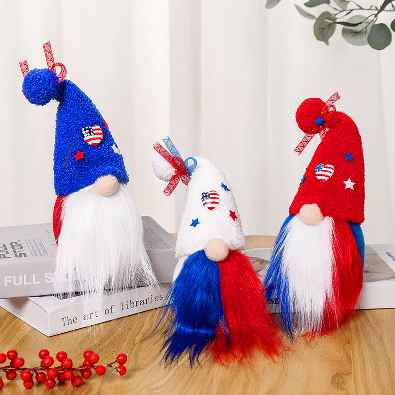 Hong Kong Love new American Independence Day dwarf doll plush doll no face to display a children's gift details Picture