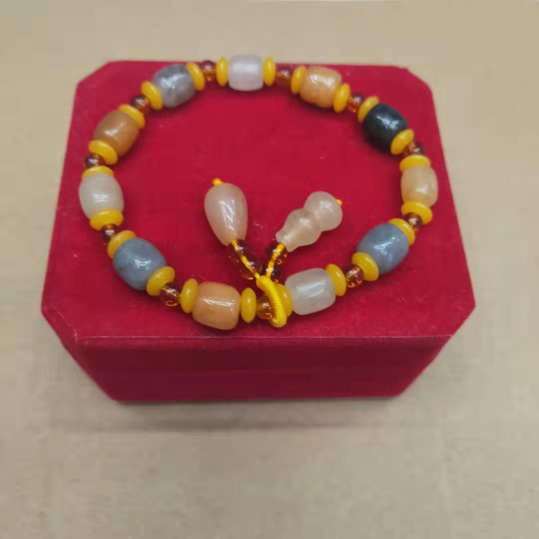 New jewelry style gold thread jade bucket bead combination bracelet, transfer bead gourd bracelet manufacturer wholesale factory price Item Picture