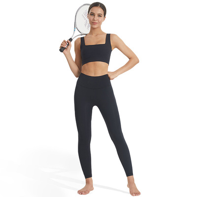2021新款lulu裸感瑜伽服套装女运动跑步背心提臀紧身裤健身两件套详情图5