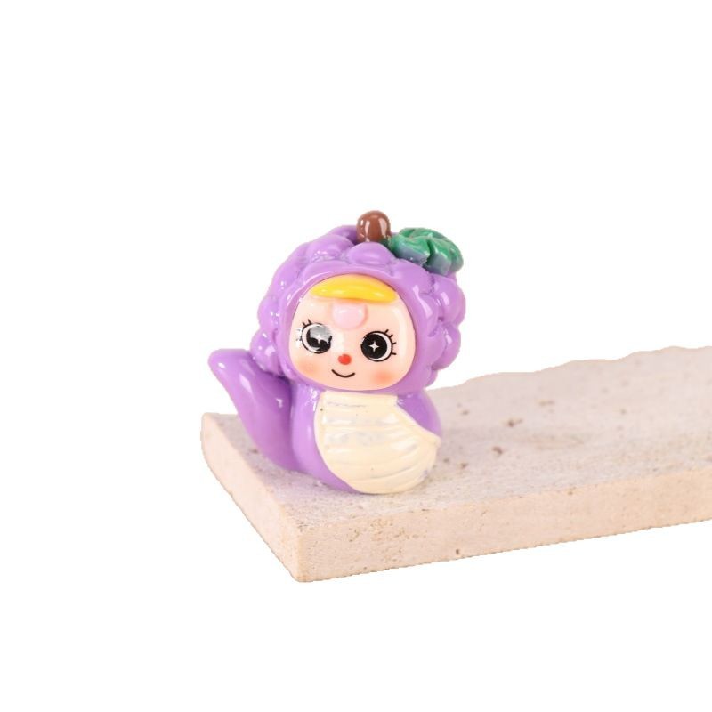 Dibujos animados luminosos color real serpiente año fruta bebé escritorio coche coche DIY lindo resina marea juego juego serpiente bebé fruta resina shak yin vivo caja ciega bolsa ciega juguetes Item Picture