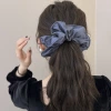 Korean black fungus lace elegant hair tie, large intestine hair band, solid color hair tie, rubber band, large fabric hair flower, hair accessory, hair band Specification image