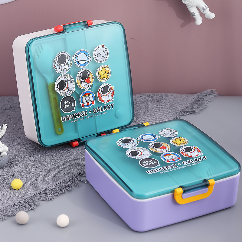 亚马逊跨境bento box儿童饭盒便携可微波炉学生便当盒分格午餐盒