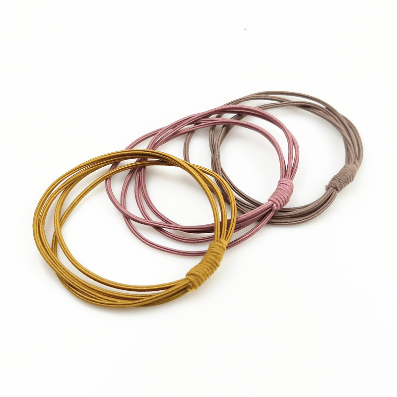 韩国四合一发圈小清新头绳森女系女高弹力发绳扎头发皮筋马尾发圈白底实物图