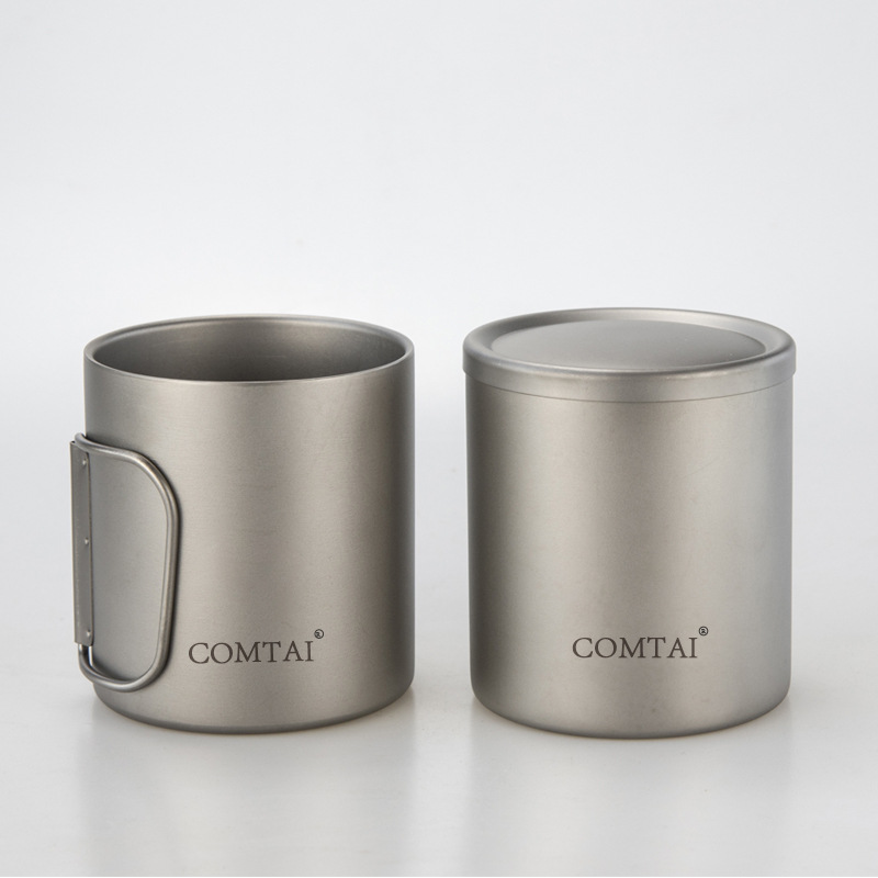 Kangtai Titanium Cup, double-layer pure titanium outdoor titanium water cup, heat-insulating outdoor home travel titanium coffee cup, titanium tea cup Specification image