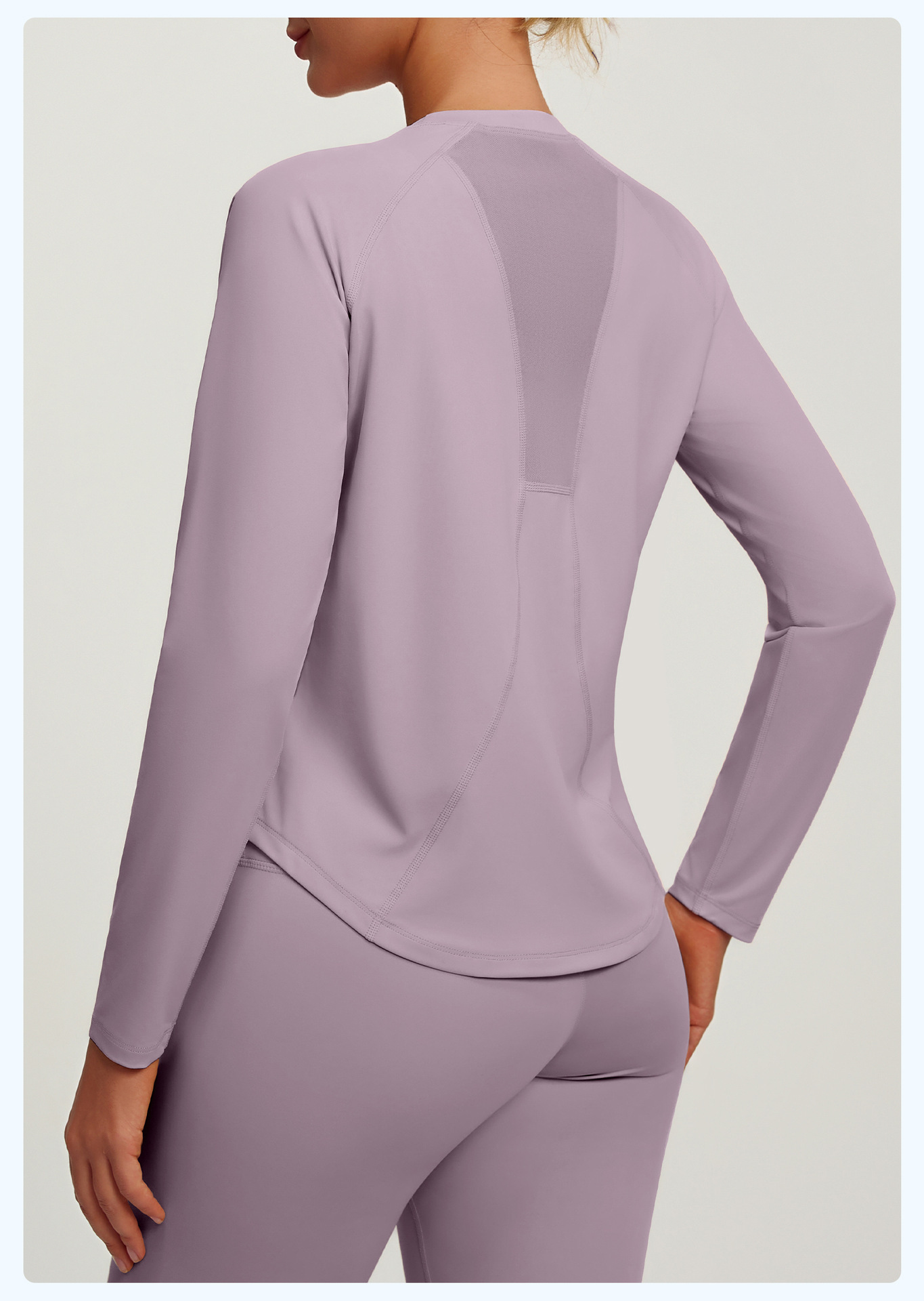 Protección uv suelto ropa deportiva espalda malla running manga larga slim transpirable color sólido alto salto yoga top mujeres pic 25