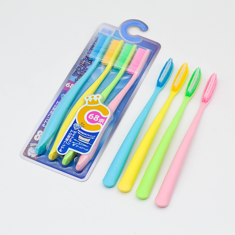 Color Soft Hair Oral Cleaning Fresh Breath Tongue Coating Cleaning Toothbrush Daily Necessities Four Sets Specification drawing