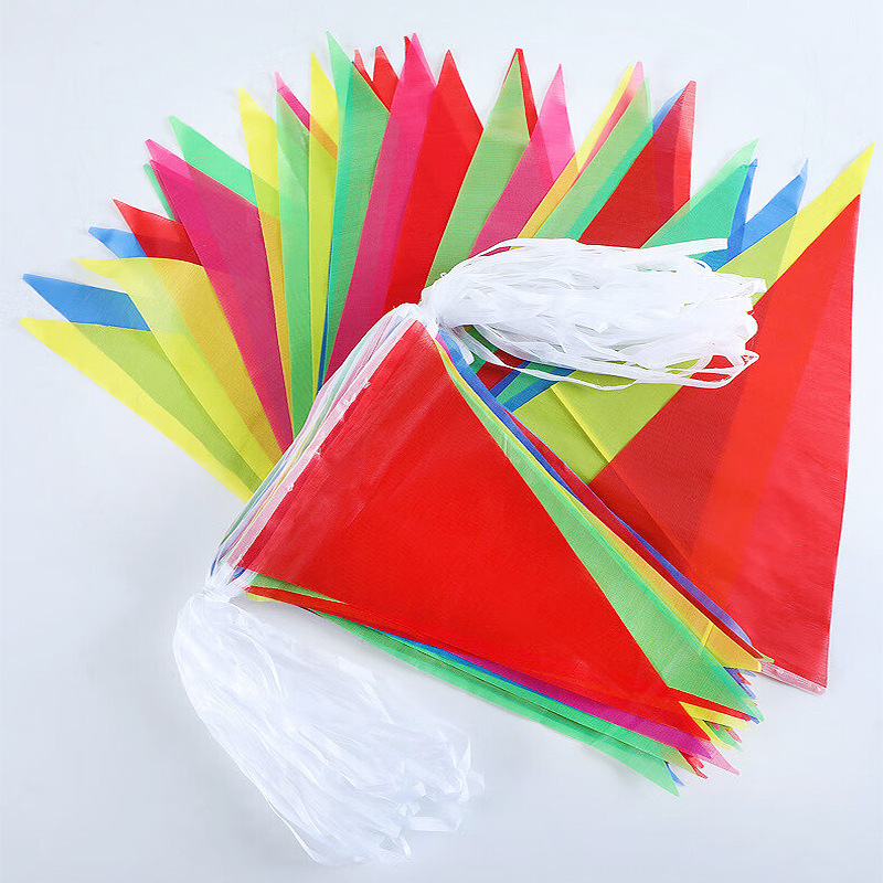 Triangle String Flag Small Flags Wedding Red Happy Word Small Hanging Flag Opening Ceremony Site Decoration Warning Isolation Belt Application Scenario