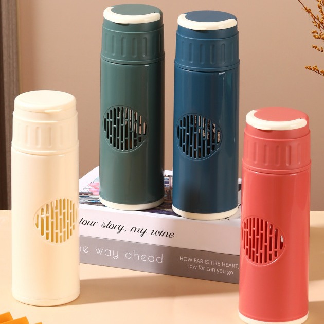 Creative double-layer Korean-style plastic glass cup, high borosilicate glass water cup bottle, male and female student tea cup, anti-drop glass cup Item Picture