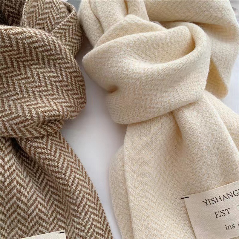 Korean Version Of The New Winter Knitted Scarf Female Warm Thick Solid Color Scarf Student Bib Wholesale Manufacturers Application Scenario