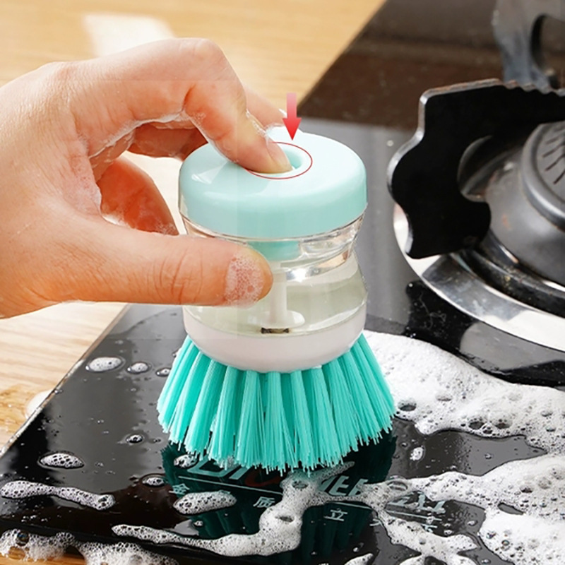 加液洗锅刷按压式自动厨房清洁刷家用多功能去污清洁刷子钢丝球