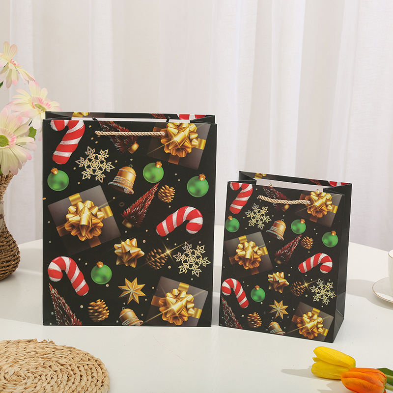 Christmas Bell Q Edition Premium Gift Bag Tote Bag Hot Gold Dust Paper Bag Birthday Gift With South America Application Scenario