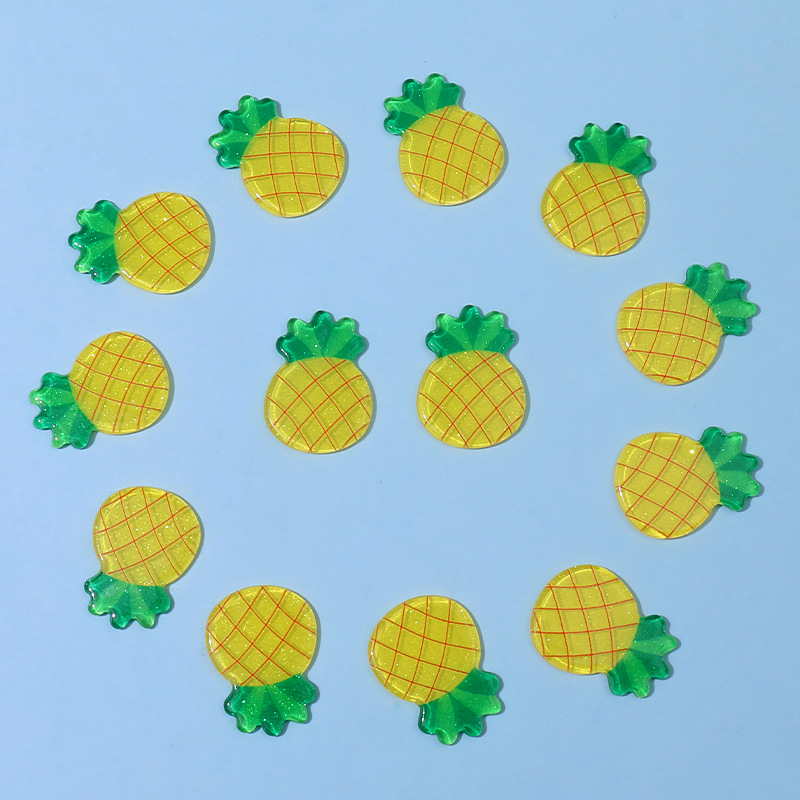 New acrylic simulated fruit pineapple slice hair clips, hair accessories, phone case patches, bulk cargo accessories, handcrafted materials Specification image