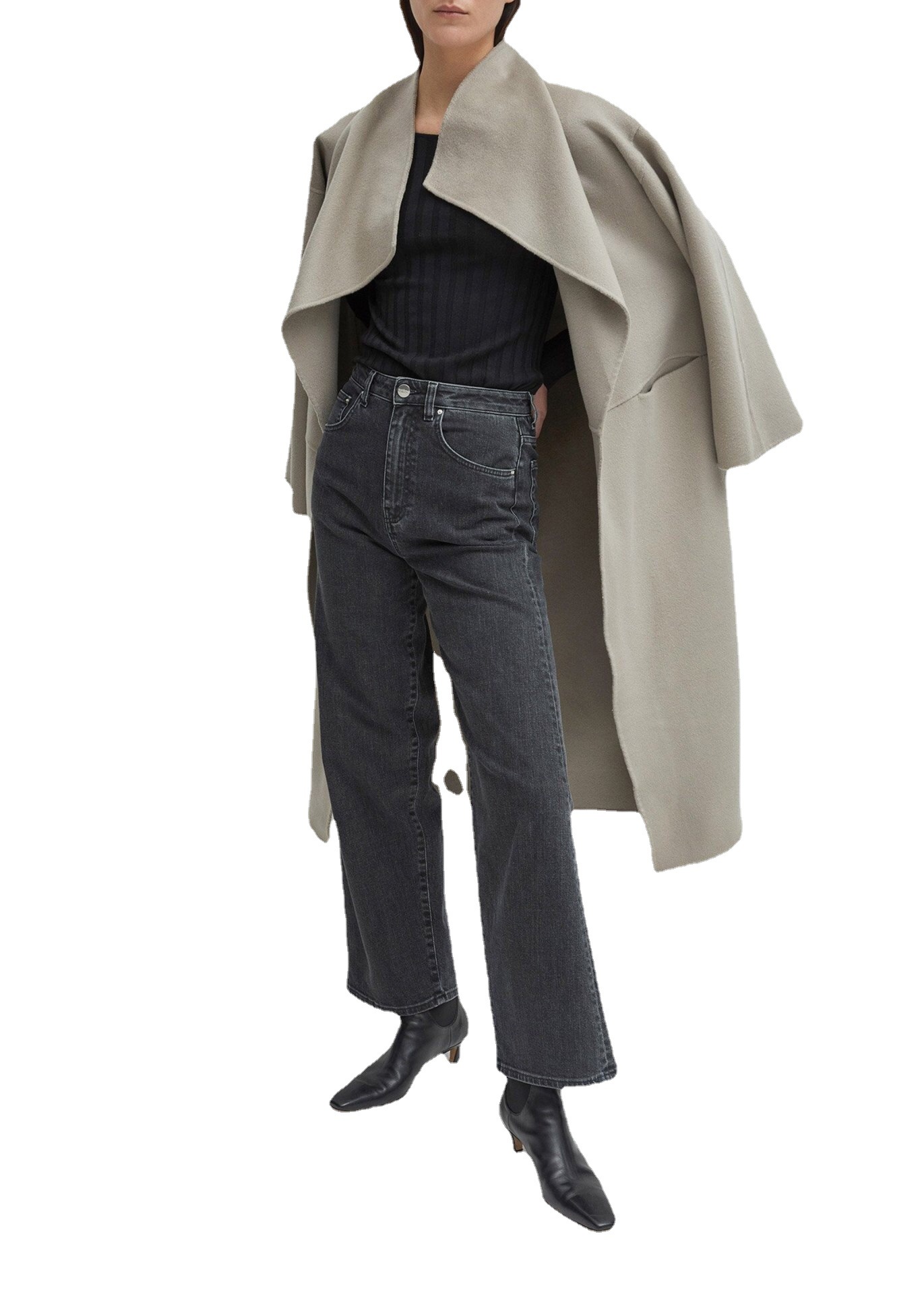 Toteme Spring And Autumn Nordic Vintage Wash Leg Straight Leg Wash Ripped Edge Women's Jeans Wide Leg Pants Item Picture