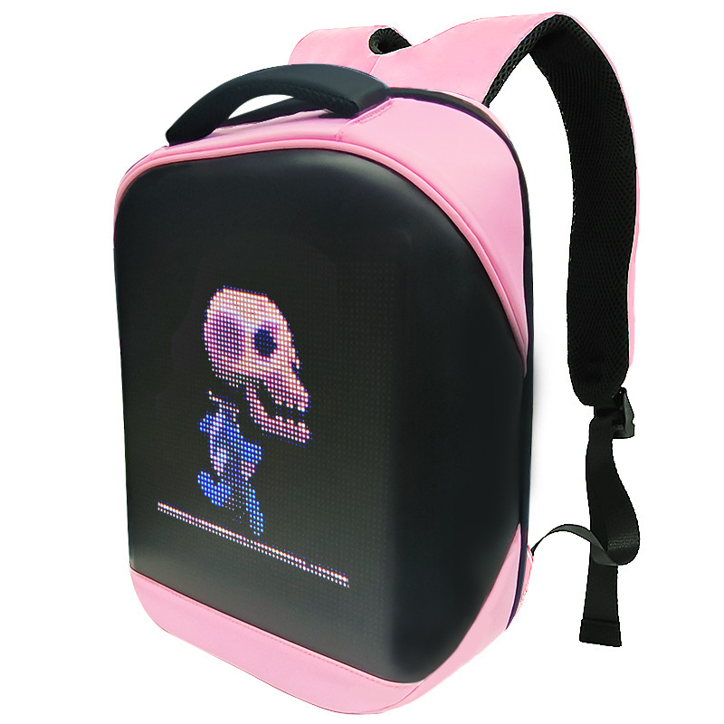 New Loy Cross-Border Led Backpack Smart Advertising Business Backpack Waterproof Motorcycle Riding Bag Led Display Item Picture